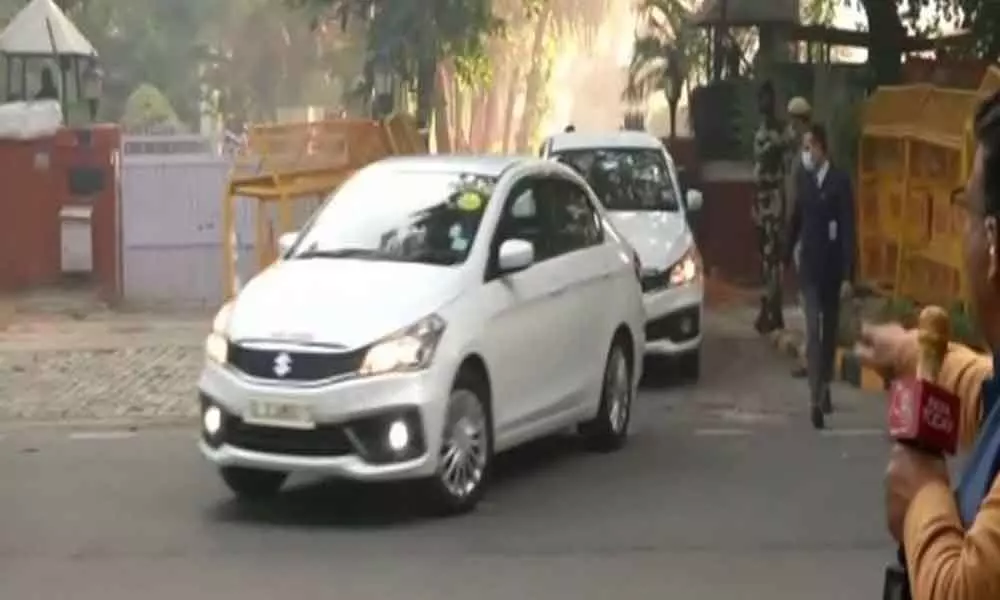 Finance Minister leaves her residence for North Block ahead of presenting Union Budget