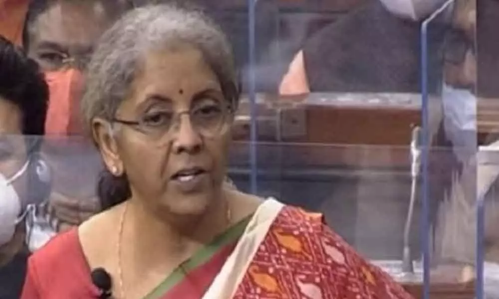 FM Nirmala Sitharaman presenting Union Budget 2021 in Parliament