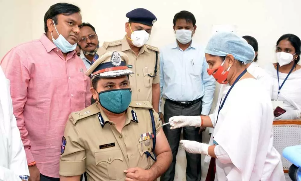 Rachakonda CP Mahesh Bhagwat gets Covid-19 vaccine