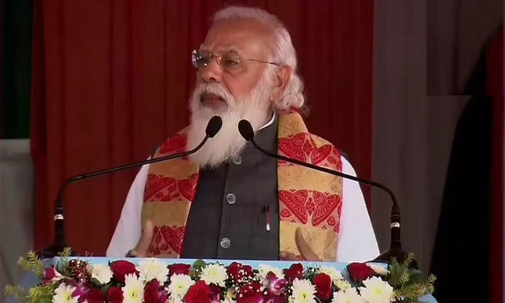 Prime Minister Narendra Modi on Sunday launched the Asom Mala programme in Dhekiajuli of Sonitpur district with an aim to boost the states road infrastructure and contribute to the states economic progress and improve connectivity.
