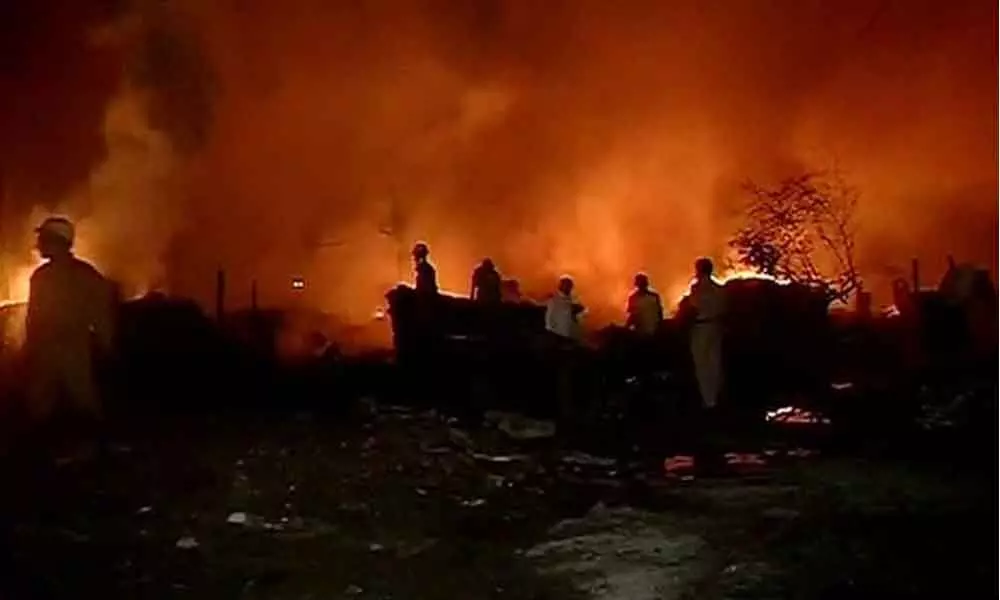 40 jhuggis gutted in Delhi fire