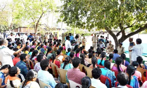 Prakasam SP Siddharth Kaushal conducting Rachabanda meeting with the villagers