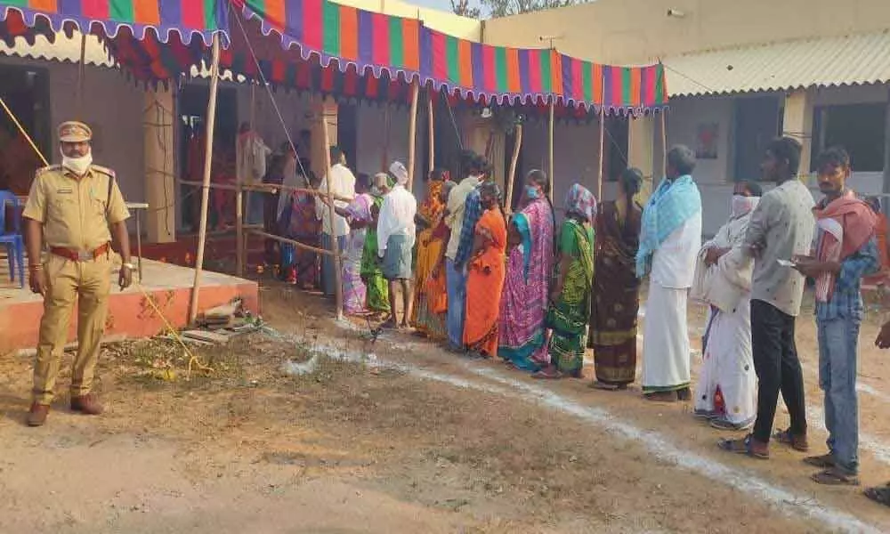 Peaceful polling in Kavali division
