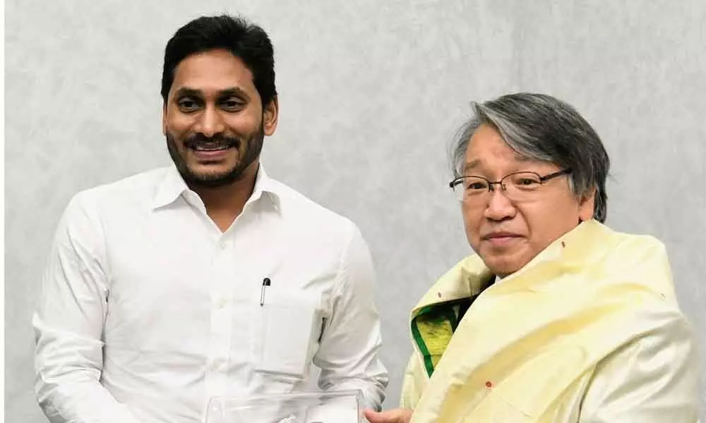 Japan Consul General in Chennai, Taga Masayuki, calls on Chief Minister  Y S Jagan Mohan Reddy at CM camp office in Tadepalli on Tuesday