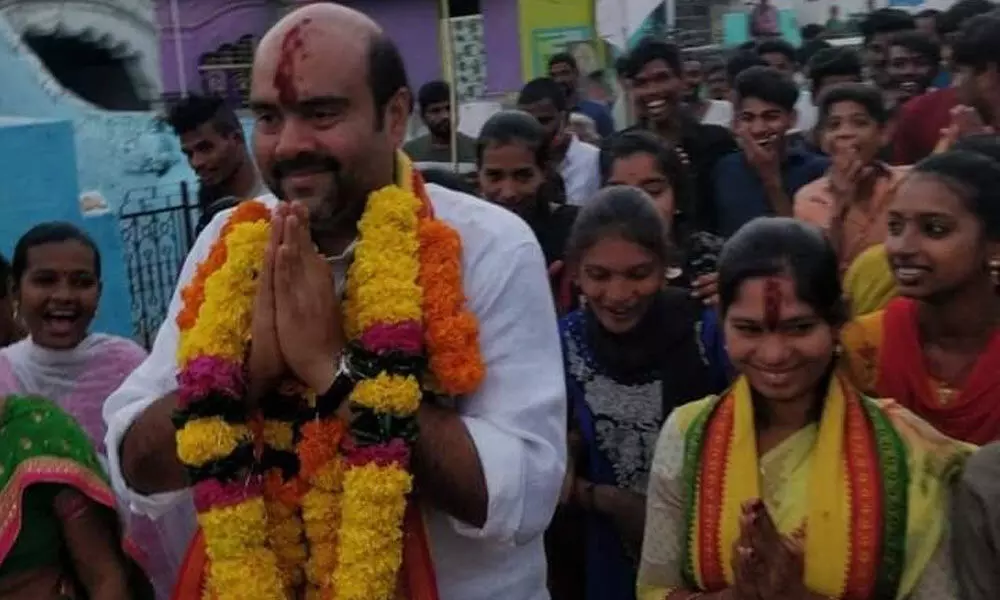 TDP Bobbili in-charge Baby Naina campaigning for gram panchayat elections in villages of Bobbili constituency