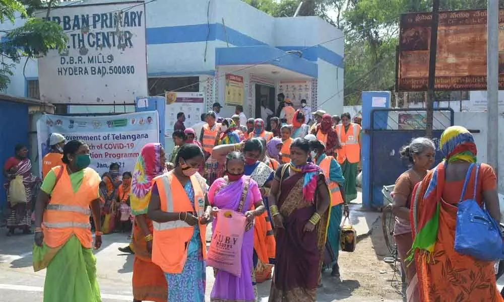 Confusion at Covid vax drive for GHMC staff