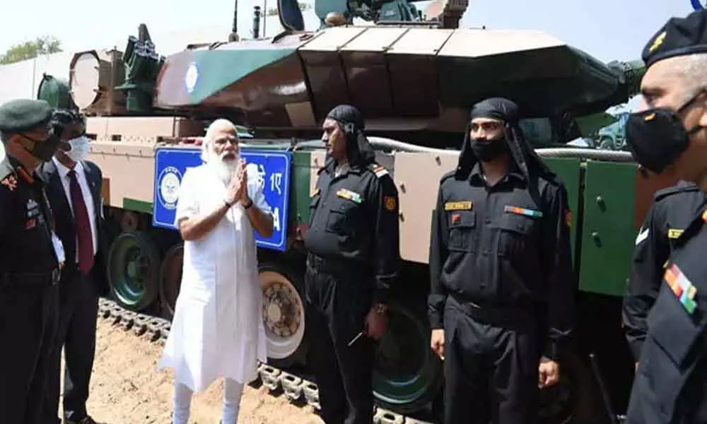 Prime Minister Narendra Modi on Sunday handed over the indigenously developed Arjun Main Battle Tank Mark 1A to the Army here.