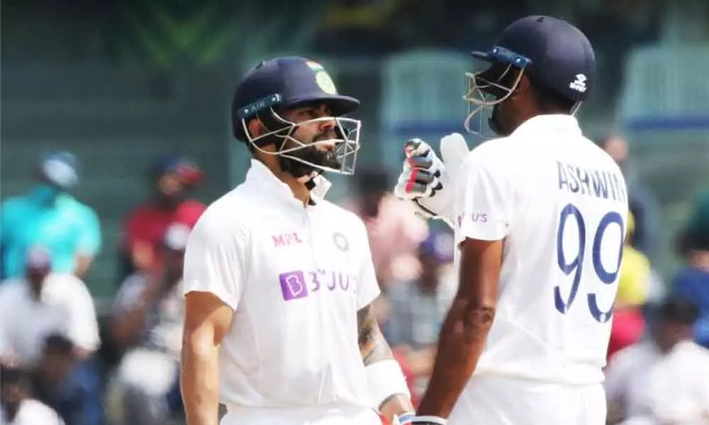 Kohli, Ashwin extend Indias lead to 351