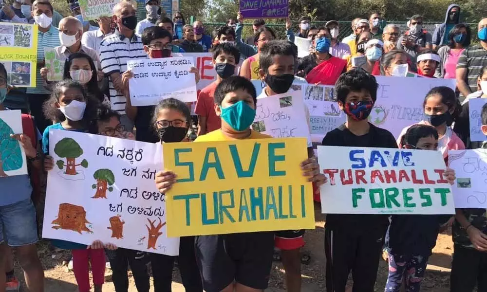 Tree park at Turahalli minor forest opposed by activists