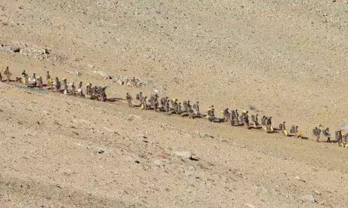 Indian and Chinese troops disengage from the banks of Pangong lake area in Eastern Ladakh where they had been deployed opposite each other for almost ten months now