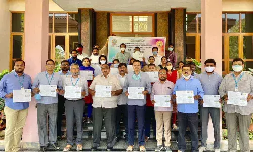 Husnabad MLA Vodithala Sathish Kumar with the STTP phase-3 participants