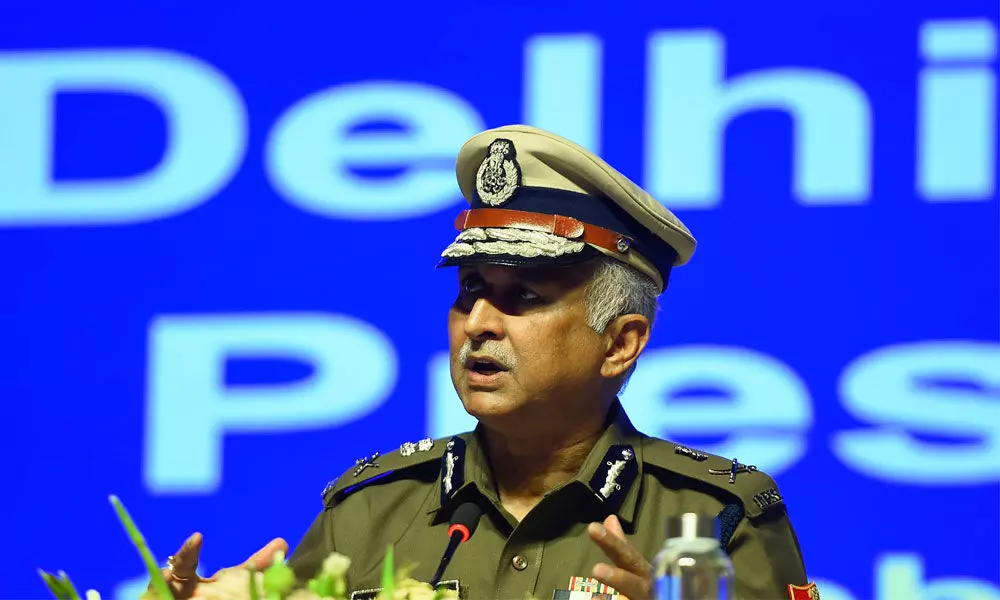 Delhi Police Commissioner S N Shrivastava speaks during the Annual Press Conference, in New Delhi on Friday