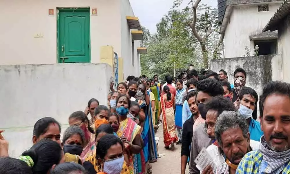 AP Gram Panchayat Elections 2021: 41.55 percent of polling recorded till 10.30