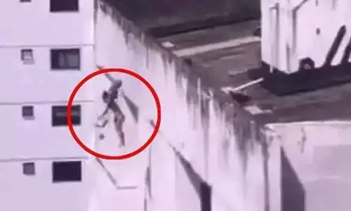 A married woman jumped from a building here at Keesara