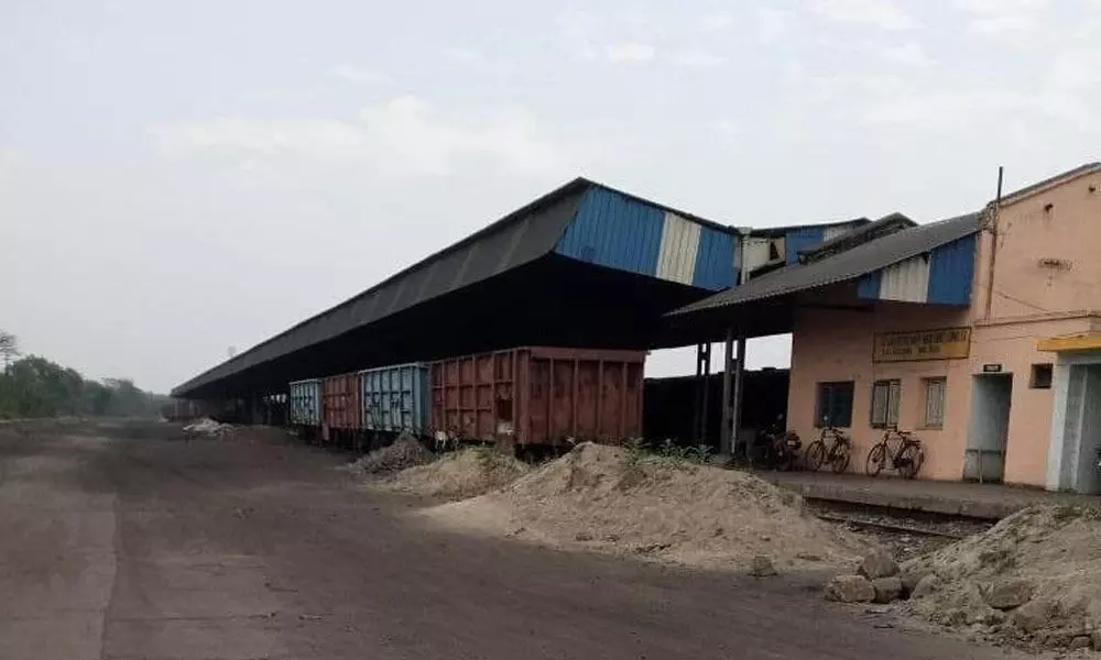 The recently developed goods shed at Waltair Division in Visakhapatnam