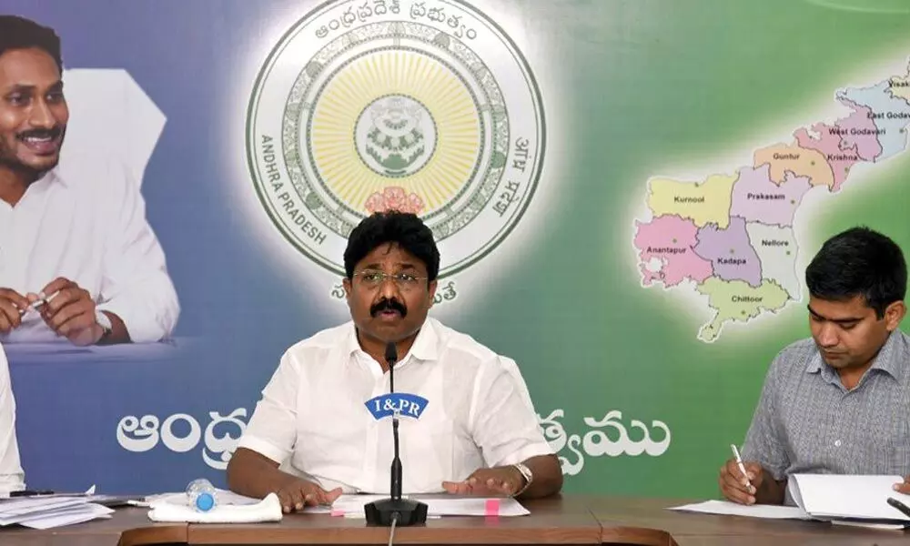 Education Minister A Suresh addressing the media at the Secretariat on Tuesday