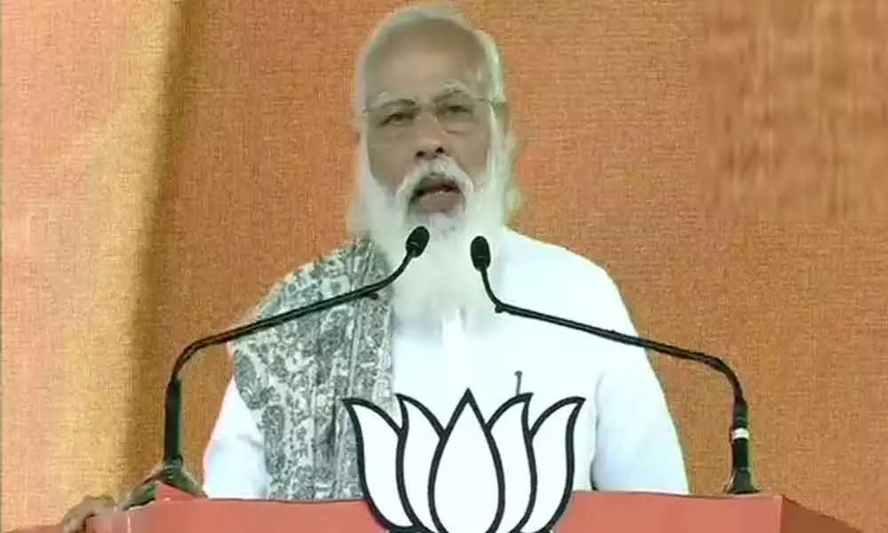 Prime Minister Narendra Modi said that the BJP government in the Centre is doing everything possible to double the income of farmers (Image credit: ANI)