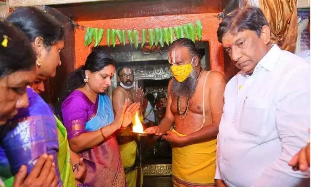 MLC Kavitha vows to develop temples