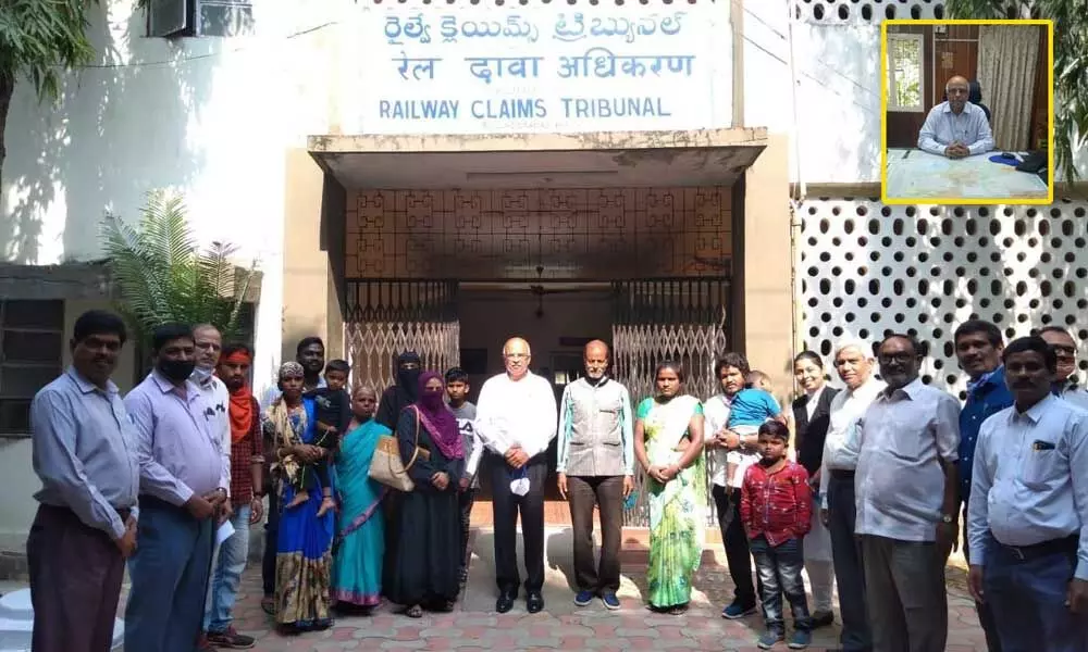 N Madhusudan Rao,  Member  (Technical) Railway Claims Tribunal, Secunderabad Bench, seen in the inset