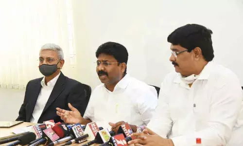 Education Minister Audimulapu Suresh addressing the media at IIT in Tirupati  on Saturday