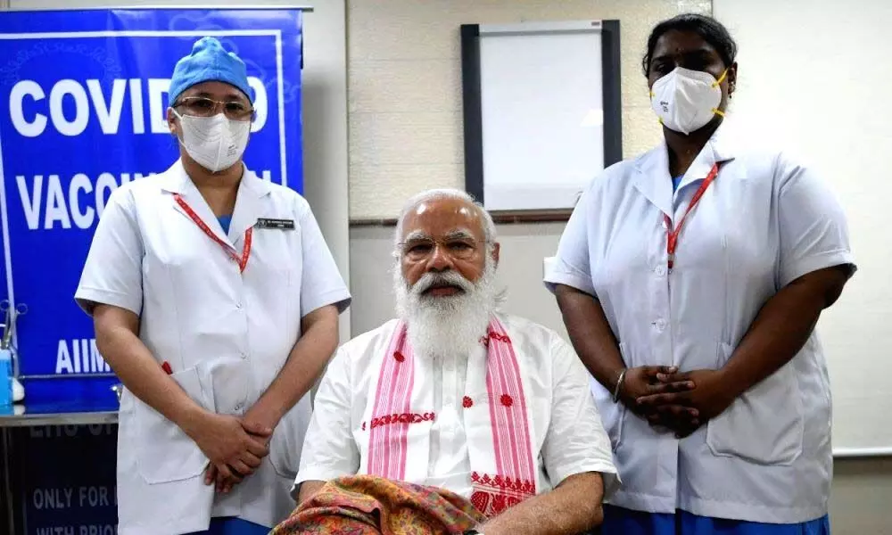 It was a moment of great surprise for P.Niveda, nursing officer at AIIMS here, when she was asked to administer the first shot of vaccine to Prime Minister Narendra Modi on Monday morning.