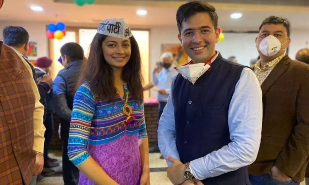 Former Miss India Delhi Mansi Sehgal joined the Aam Aadmi Party in the presence of party leader Raghav Chadha, the AAP said in a statement on Monday.