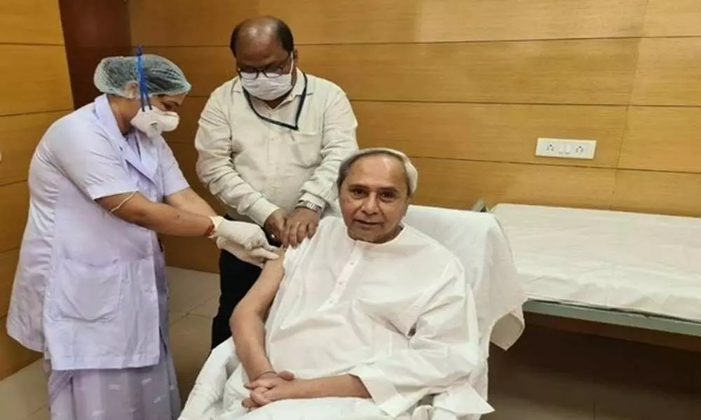 Odisha Chief Minister Naveen Patnaik on Monday received the first dose of COVID-19 vaccine as the state government launched the third phase of the inoculation drive for elderly people and those with comorbidities in the age group of 45-59, officials said.