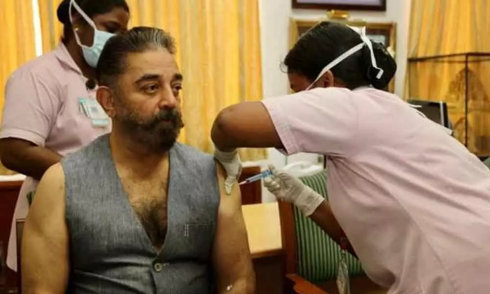Kamal Haasan gets Covid vaccine