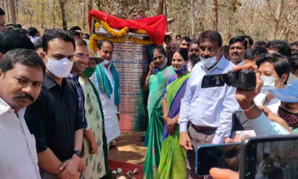 Environment minister Indrakaran Reddy on Wednesday laid foundation stone for urban forest park here at Khanapur in Telangana
