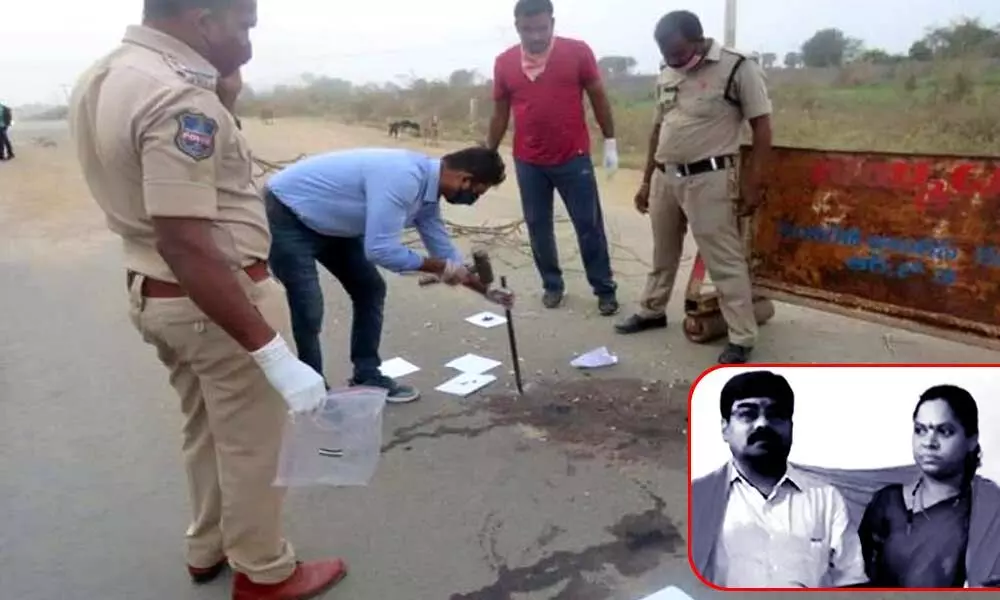 Peddapalli: Police carry out crime reconstruction scene of lawyer couple murder