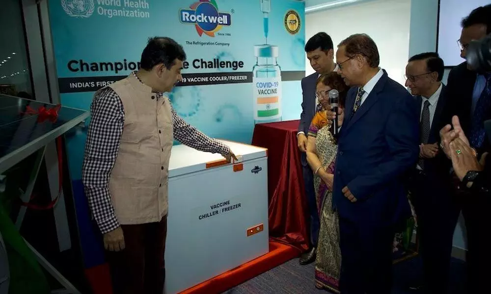 Jayesh Ranjan, Principal Secretary, Industries & Commerce (I&C) and IT, formally launched the new range of Covid-19 vaccines chillers, a simple plug and play standalone unit launched by Rockwell Industries