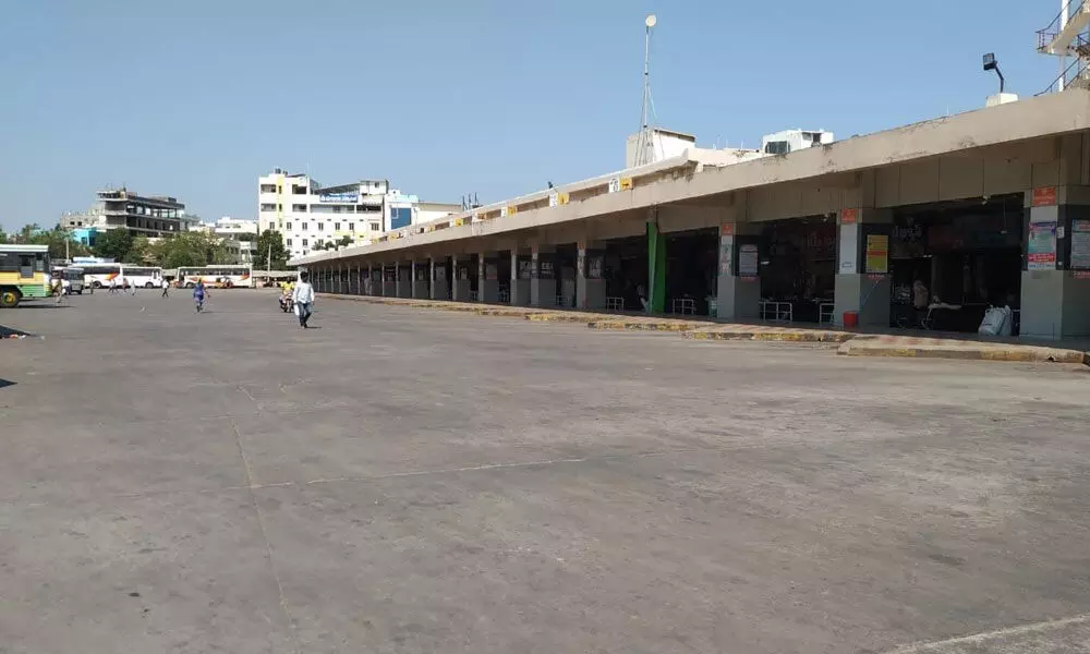 Deserted look of RTC bus station