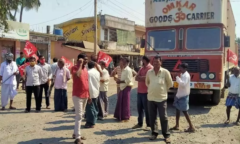 Lankapalli residents demand completion of road works