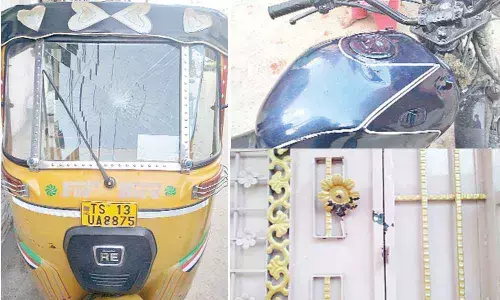 In a terrifying incident on Sunday, a group of few unsocial elements unleashed a pre-dawn terror on citizens by attacking their doors and vehicles parked outside causing substantial damage to public properties