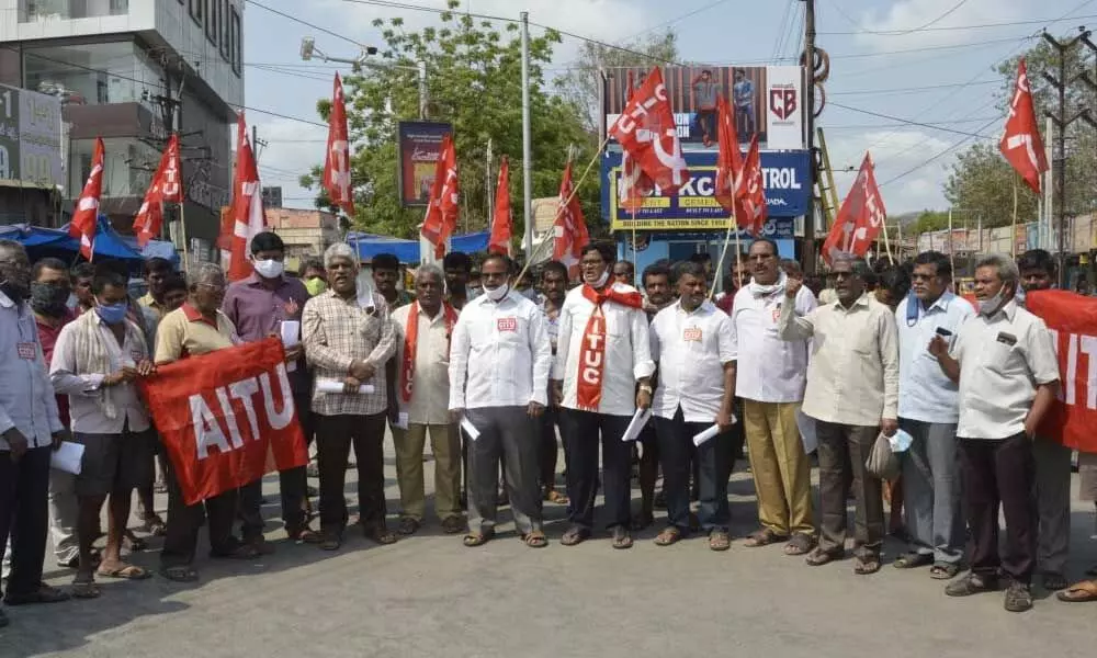 Vijayawada: Trade unions announces future course of action against priviatisation of Vizag steel plant