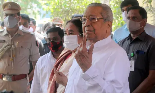 Governor Biswabhusan Harichandan and his wife Suprava Harichandan after casting of votes