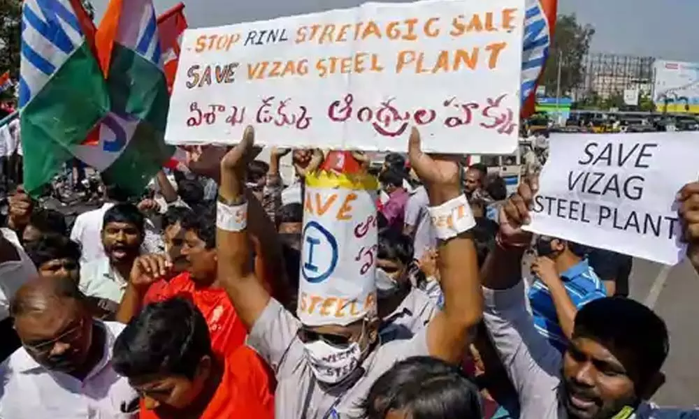Visakhapatnam steel plant employees issues strike notice to stop privatisation of VSP