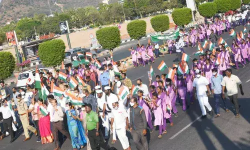 Students participating in the rally
