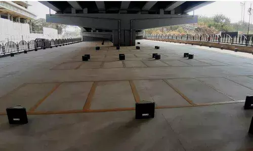 Smart parking below JNTU flyover