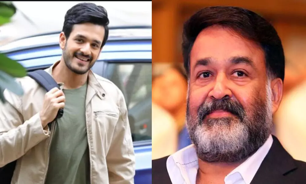 Akhil Akkineni and Mohanlal