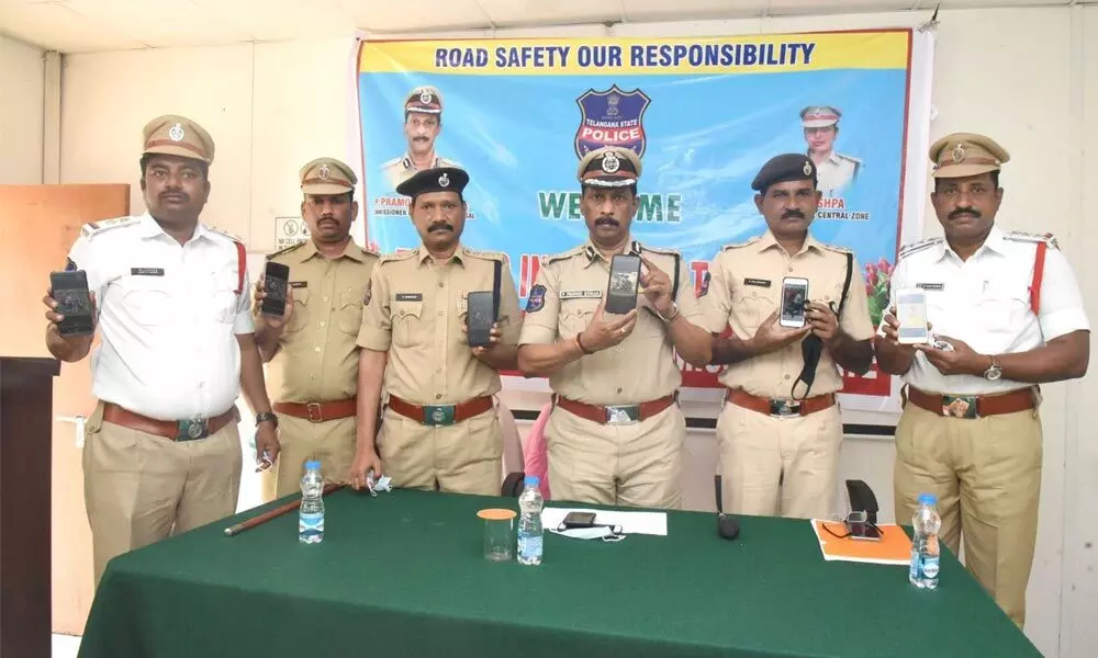 Commissioner of Police P Pramod Kumar releasing a video clip in Warangal on Thursday
