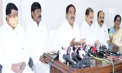 Minister for Panchayat Raj Errabelli Dayakar Rao press meet