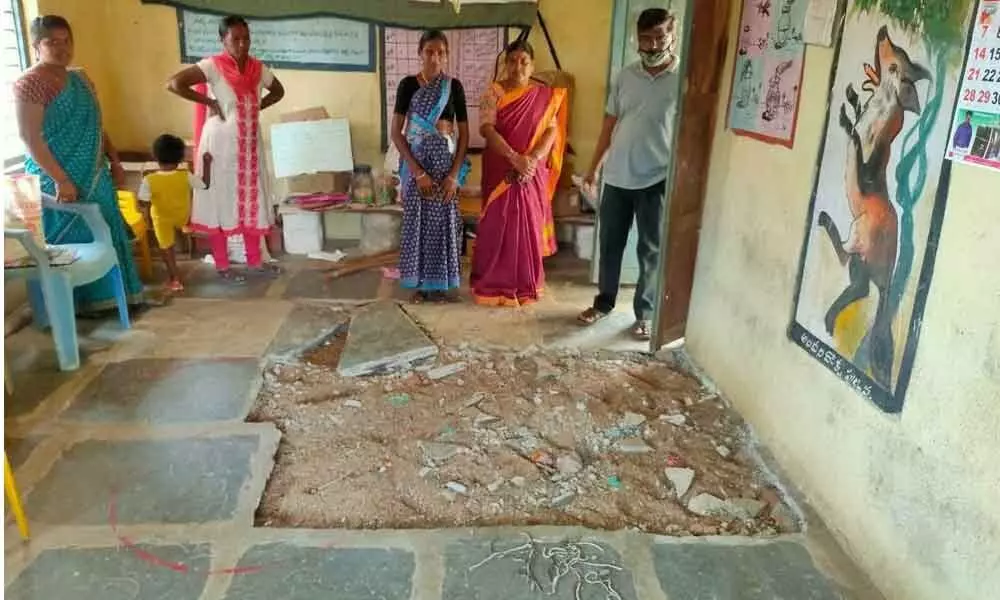 Mahabubabad: 30 baby snakes, 2 scorpions found in Anganwadi centre