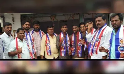 BC Sankshema Sangam president A Prakash speaking at a meeting in Karimnagar on Tuesday