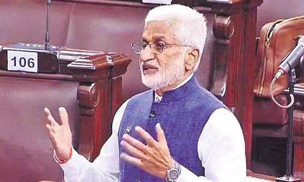 YSRCP Rajya Sabha MP Vijayasai Reddy Speaking during the debate on the Finance Bill, he said that the share of central taxes that Andhra Pradesh had to receive are gradually declining.