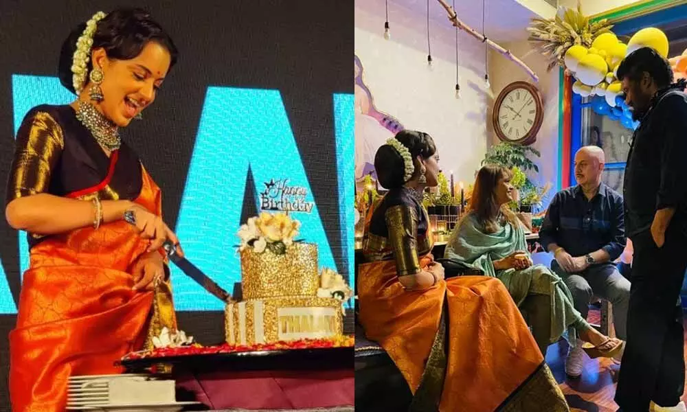 Kangana Ranaut Celebrates Her Birthday With Anupam Kher And Ekta Kapoor
