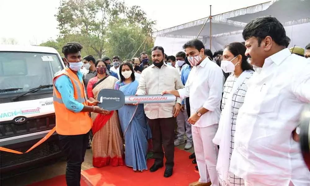 KTR flags off 325 Swachh vehicles