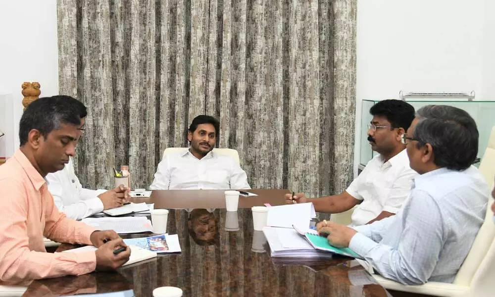 Chief Minister YS Jagan Mohan Reddy reviewing autonomous colleges and Jagananna Vidya Deevena at Tadepalli on Thursday