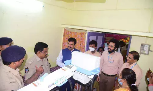 Krishna district Superintendent of Police M Ravindranath Babu, BEL Director KM Shivakumaran, General Manager B Prabhakar Rao