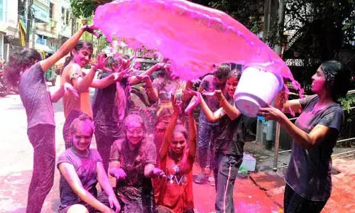 Ongole frolics in Holi colors